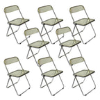 Scandinavian style dining chair with silver metal legs and plastic acrylic seat