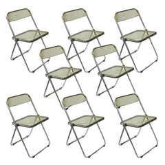 Scandinavian Style Silver Metal Leg Plastic & Acrylic Side Chair Dining Chairs