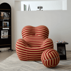 Creative Single Lounge Sofa Chair with Ottoman