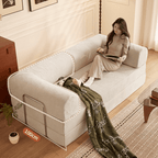 Elegant soft velvet 3-seater sofa bed with modern design and easy maintenance