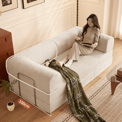 Soft Velvet 3-Seater Sofa Bed - Elegant Modern Design with Easy Maintenance