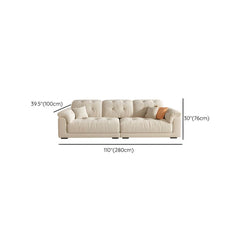 Modern Beige Polyester Blend Sofa with Tufted Back and Pillow Top Arm Sofa
