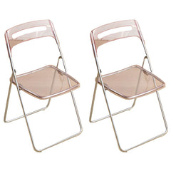 Collapsible Open Back Side Chair with Plastic & Acrylic Material - Modern Kitchen & Dining Dining Chairs