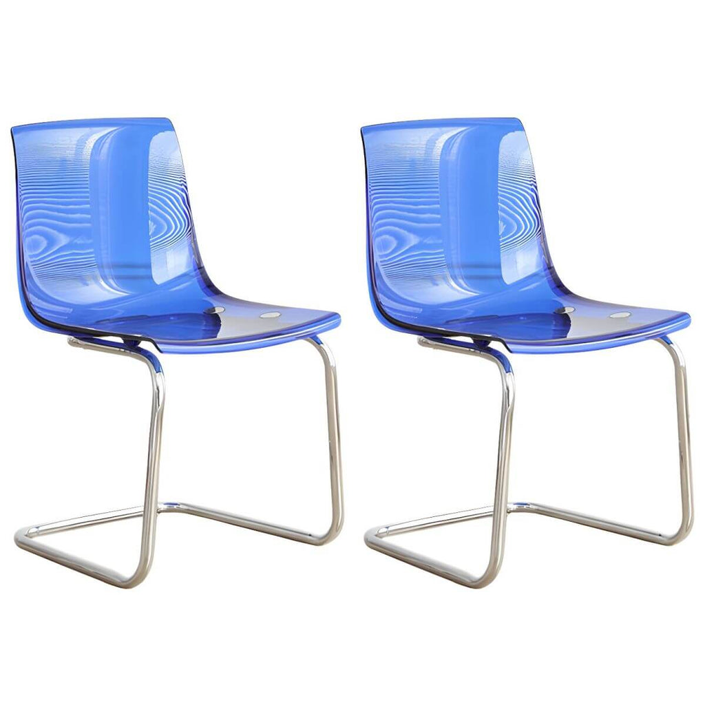 Scandinavian style plastic and acrylic non-upholstered side dining chair