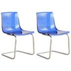 Scandinavian style plastic and acrylic non-upholstered side dining chair