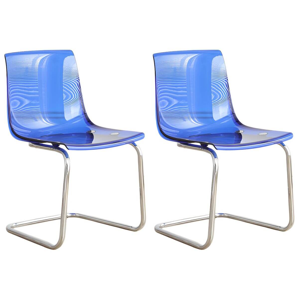 Scandinavian style plastic and acrylic non-upholstered side dining chair