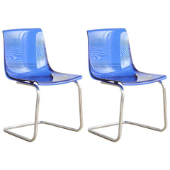 Scandinavian Style Non-Upholstered Side Chair in Plastic & Acrylic Dining Chairs