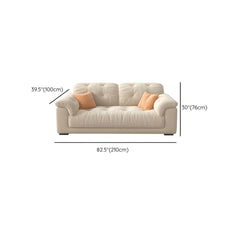 Modern Beige Polyester Blend Sofa with Tufted Back and Pillow Top Arm Sofa