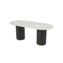 Simplicity Style Oval Dining Table Imitation Marble Home Furniture Dining Tables
