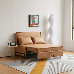 35.4" Brown  Modern Double Loveseat Sleeper Durable and Easy to Clean Sofa Bed
