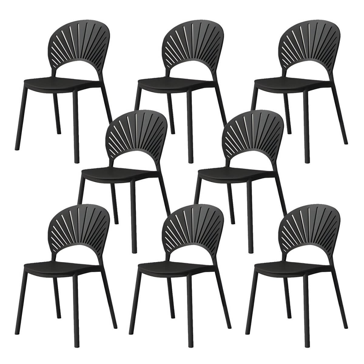 Scandinavian style plastic and acrylic side chair with low back for kitchen and dining