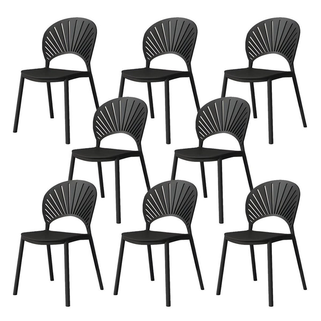 Scandinavian style plastic and acrylic side chair with low back for kitchen and dining