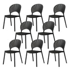 Scandinavian style plastic and acrylic side chair with low back for kitchen and dining