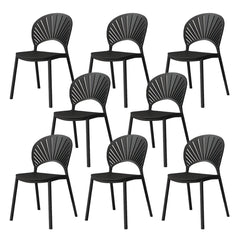 Scandinavian Style Plastic & Acrylic Side Chair with Low Back for Kitchen & Dining Dining Chairs