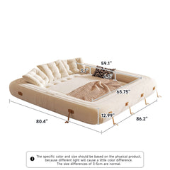 Bean Bag Style Pet-friendly Folding Floor Velvet Sleeper Sofa Bed