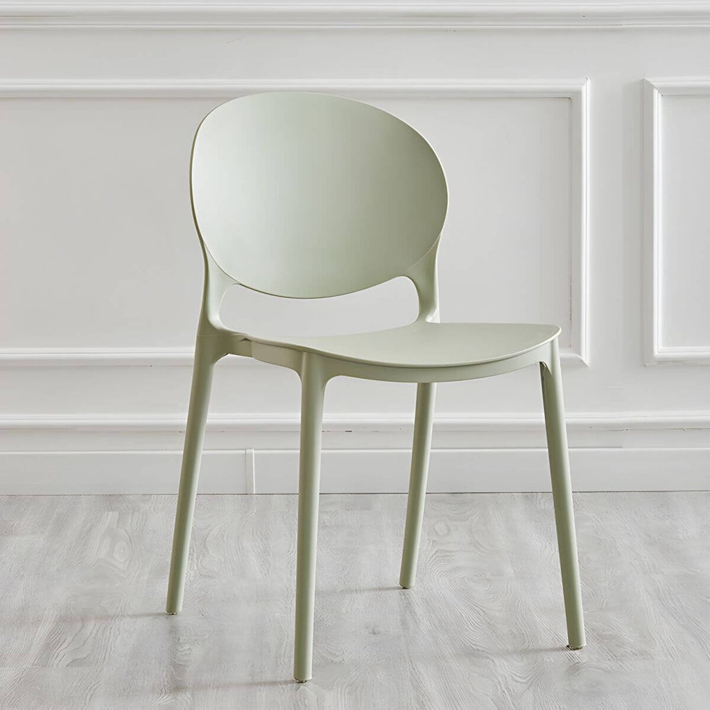 Modern acrylic dining side chair with open back, 32 inches tall, ideal for restaurant seating