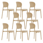 Stackable modern side chair with low back made of plastic and acrylic, perfect for contemporary dining