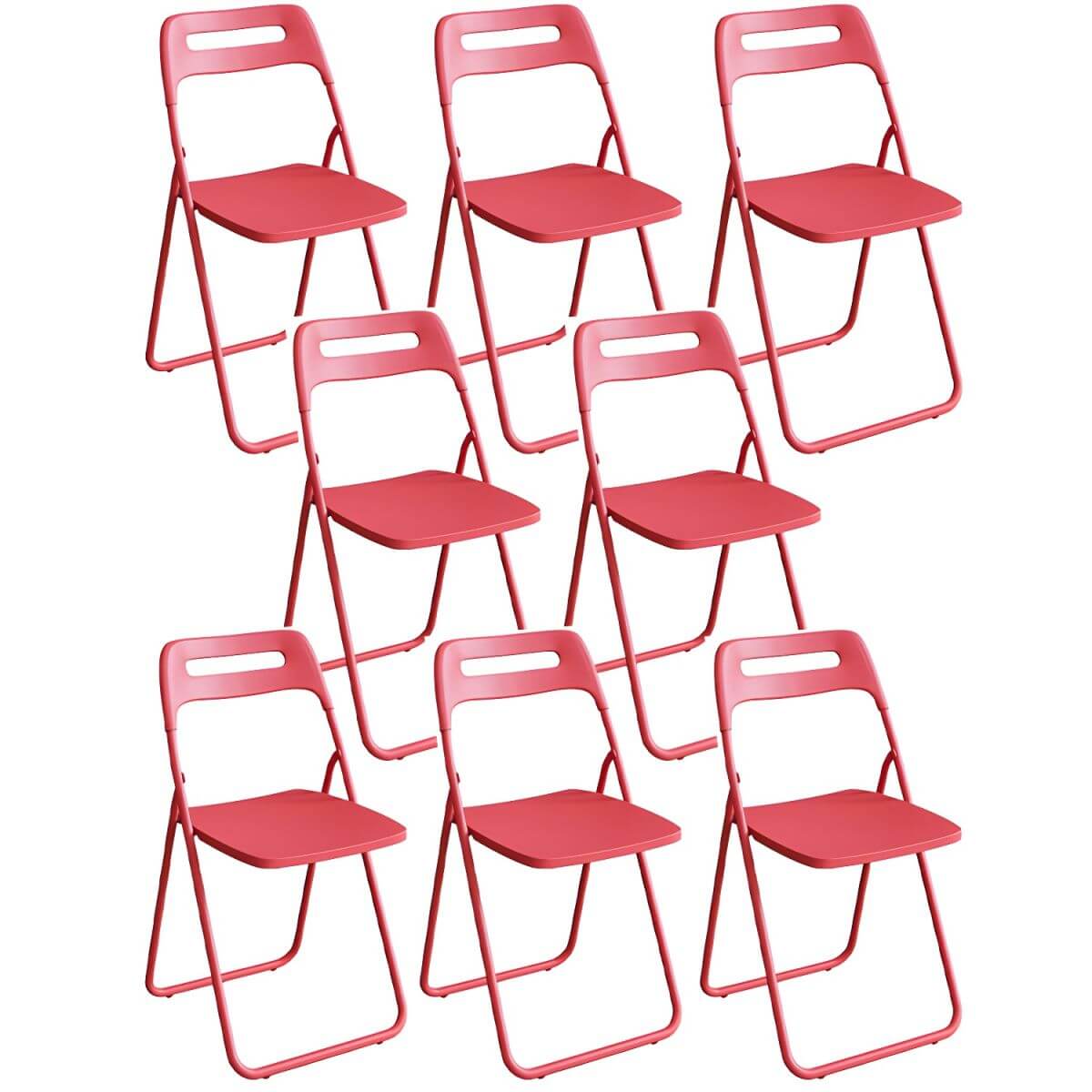 Modern collapsible open back side chair made of plastic and acrylic, ideal for kitchen and dining areas