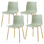 Modern plastic and acrylic side chair with metal legs, ideal for kitchen and dining rooms