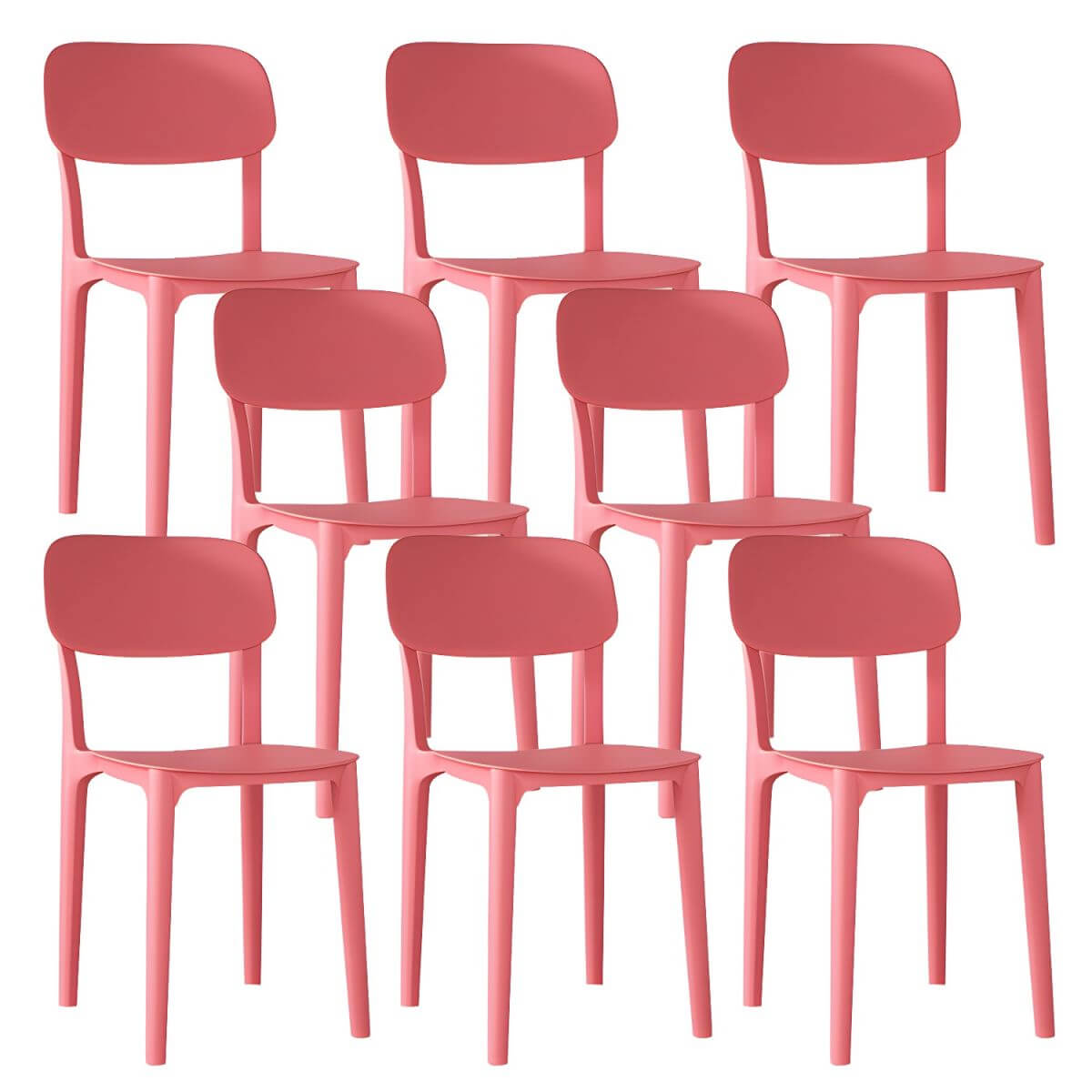 Stackable Nordic acrylic dining chair with backrest and acrylic legs