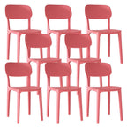 Stackable Nordic acrylic dining chair with backrest and acrylic legs