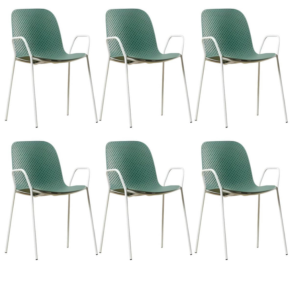 Scandinavian stackable kitchen chair with plastic and acrylic seat and metal legs