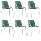 Scandinavian stackable kitchen chair with plastic and acrylic seat and metal legs