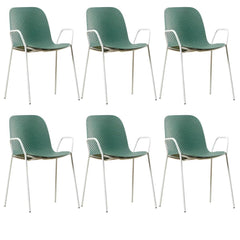 Scandinavian Stackable Plastic & Acrylic Kitchen & Dining Chair with Metal Legs Dining Chairs