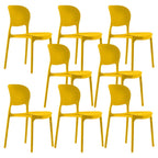Stackable modern side chair with low back made of plastic and acrylic, perfect for contemporary dining