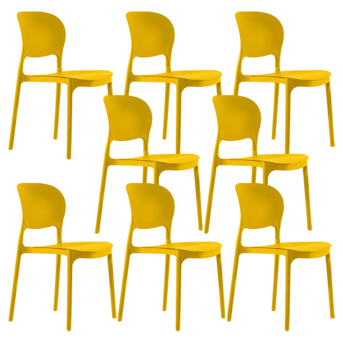 Stackable modern side chair with low back made of plastic and acrylic, perfect for contemporary dining