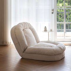 Modern Convertible Sleeper Sofa Bed Lazy Sofa Beige Teddy velvet