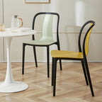 Low-back plastic and acrylic side chair with modern style for kitchen and dining areas