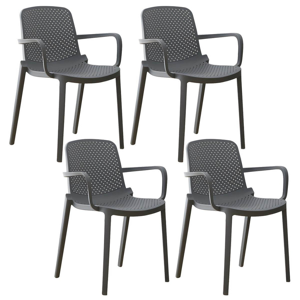 Acrylic modern plastic dining chair with solid back, 32 inches high, ideal for restaurant seating