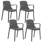 Acrylic modern plastic dining chair with solid back, 32 inches high, ideal for restaurant seating