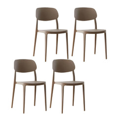 Plastic Scandinavian Living Room Side Chair Matte Finish Open Back Dining Chair Dining Chairs