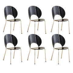 Scandinavian Style Stackable Plastic & Acrylic Side Chair with Silver Legs Dining Chairs