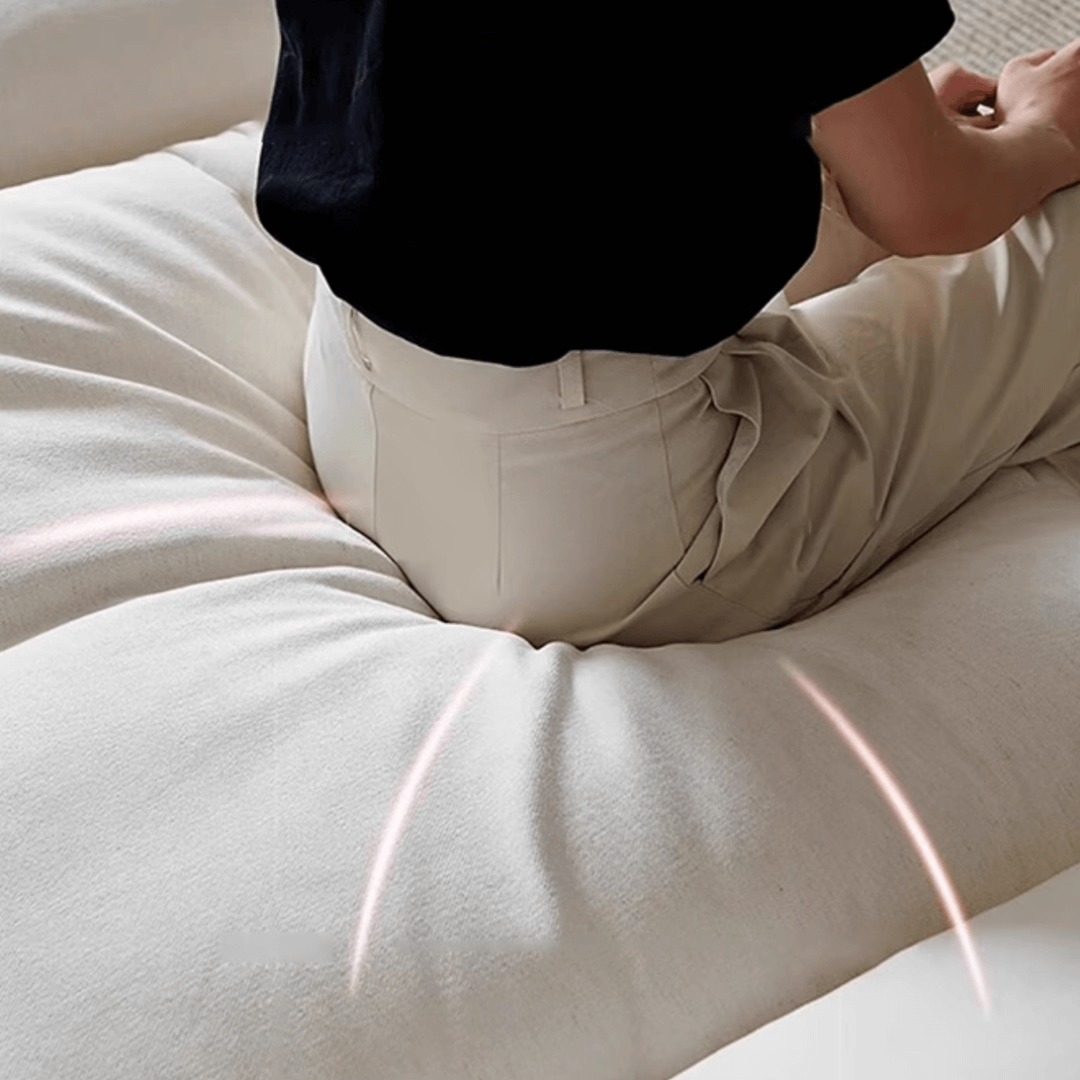 Ultra wide deep cream sailboat sofa with luxury modern minimalist design