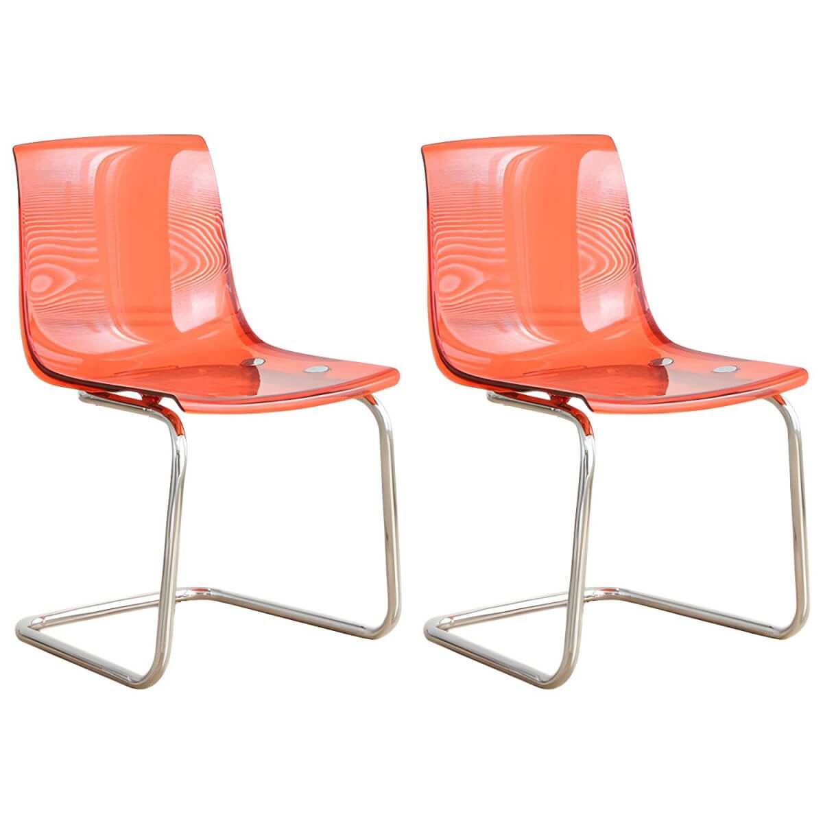 Scandinavian style plastic and acrylic non-upholstered side dining chair