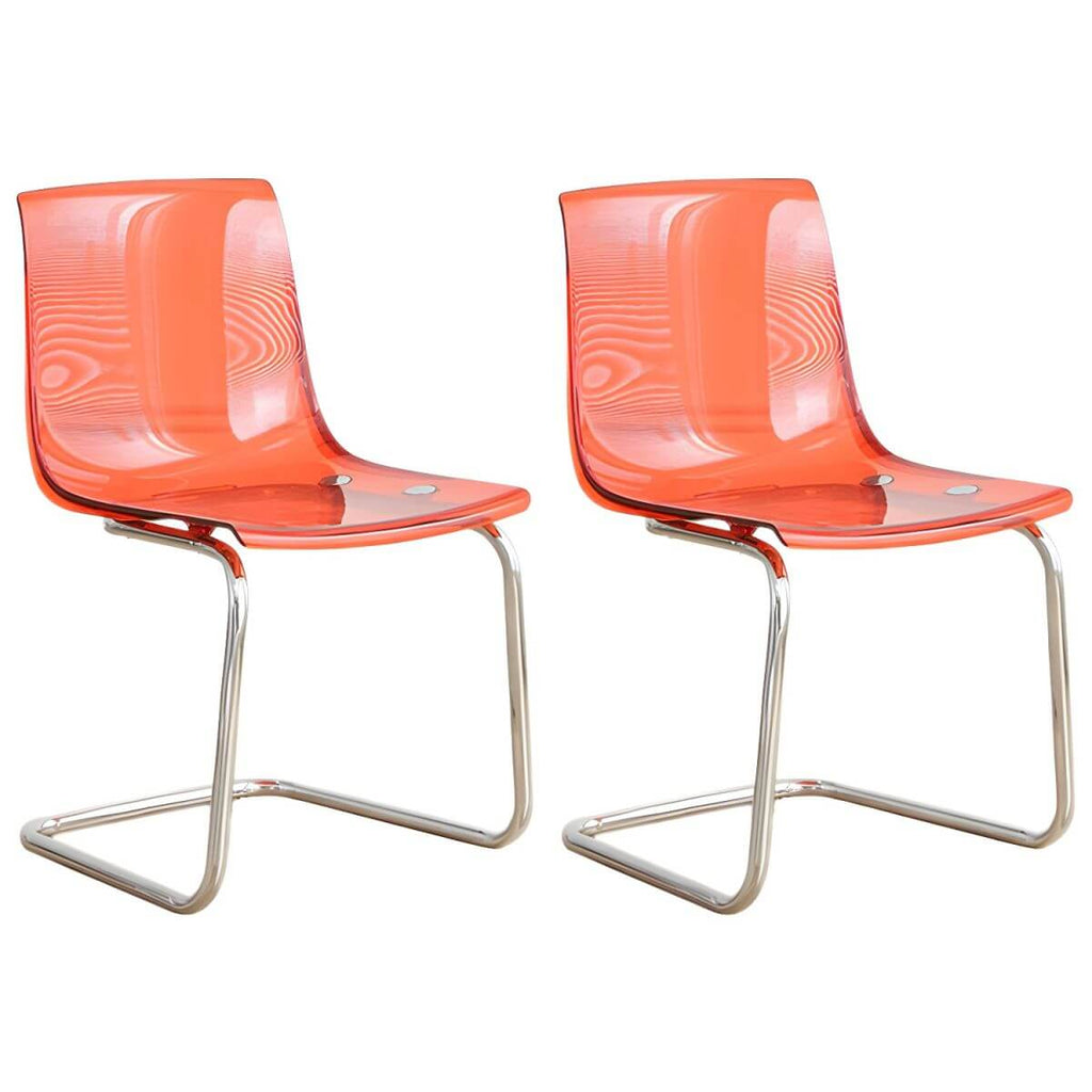 Scandinavian style plastic and acrylic non-upholstered side dining chair