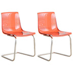 Scandinavian style plastic and acrylic non-upholstered side dining chair