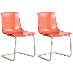 Scandinavian Style Non-Upholstered Side Chair in Plastic & Acrylic Dining Chairs