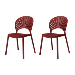 Scandinavian Style Plastic & Acrylic Side Chair with Low Back for Kitchen & Dining Dining Chairs