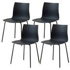 Modern plastic and acrylic side chair with metal legs, ideal for kitchen and dining rooms