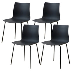 Modern Plastic & Acrylic Side Chair for Kitchen & Dining with Metal Legs Dining Chairs