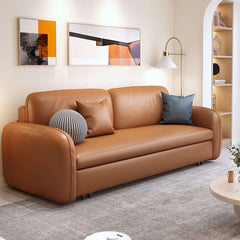 62.2'' Faux Leather Convertible Sleeper Sofa Bed with Storage