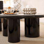 Round terrazzo coffee table with elegant design, perfect for adding sophistication to your living room