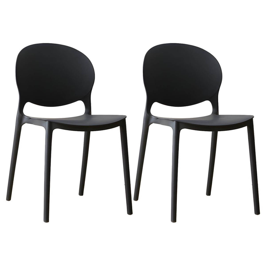Scandinavian plastic dining chair with open back and four legs, ideal for home use