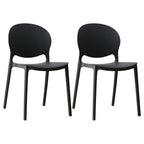 Scandinavian plastic dining chair with open back and four legs, ideal for home use