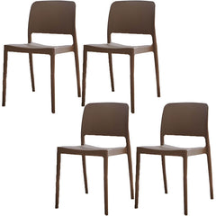 Scandinavian Plastic & Acrylic Dining Chair with Low Back Rest and Armless Design Dining Chairs