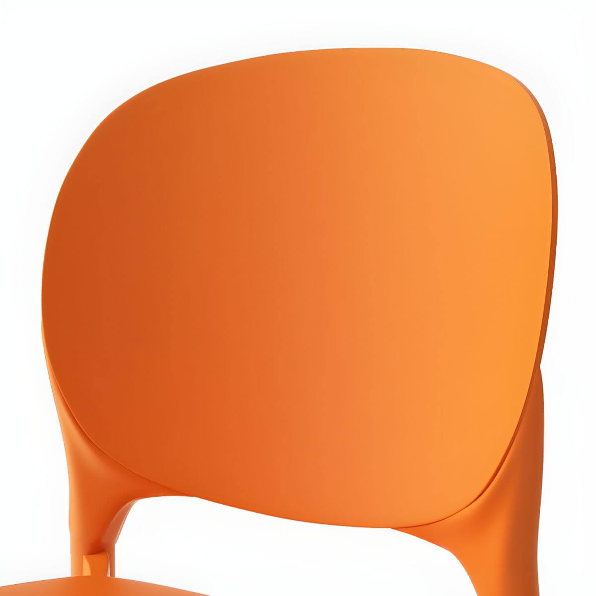 Stackable Scandinavian side chair with open back made of plastic and acrylic for dining